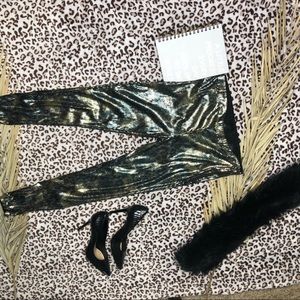 H&M leopard sequin pants